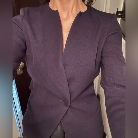 Isabel Marant Collection Navy Wool Collarless Jacket FR 36 / US 2-4 - Picture 5 of 11